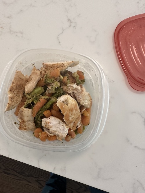 Tupperware with chicken &amp; veggies